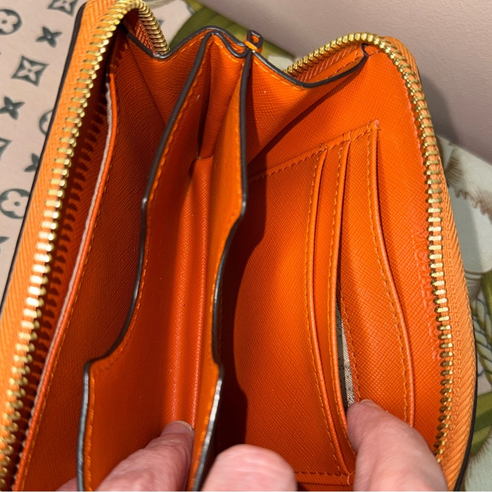 Michael Kors Tangerine Wallet Wristlet with Gold Accents - Picture 5 of 5